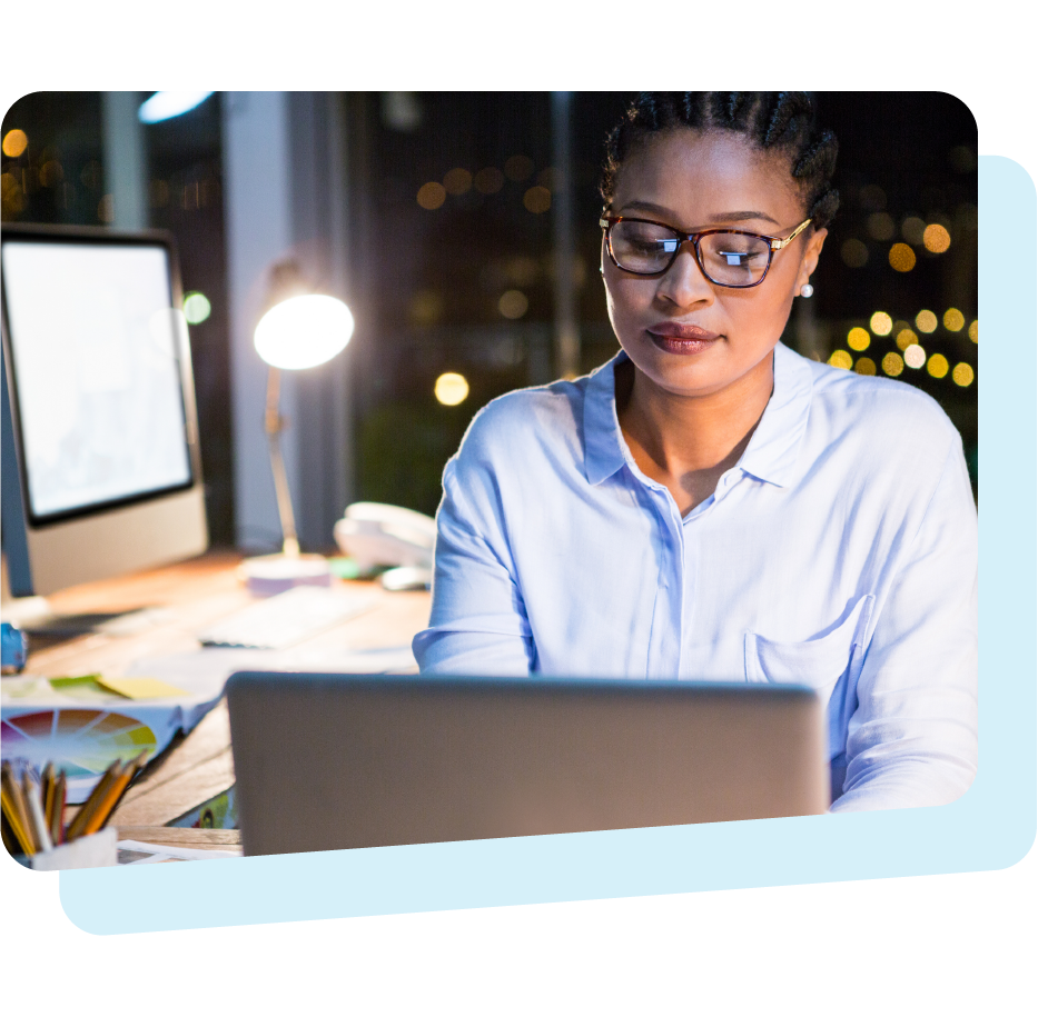 Woman Wearing Glasses while Working